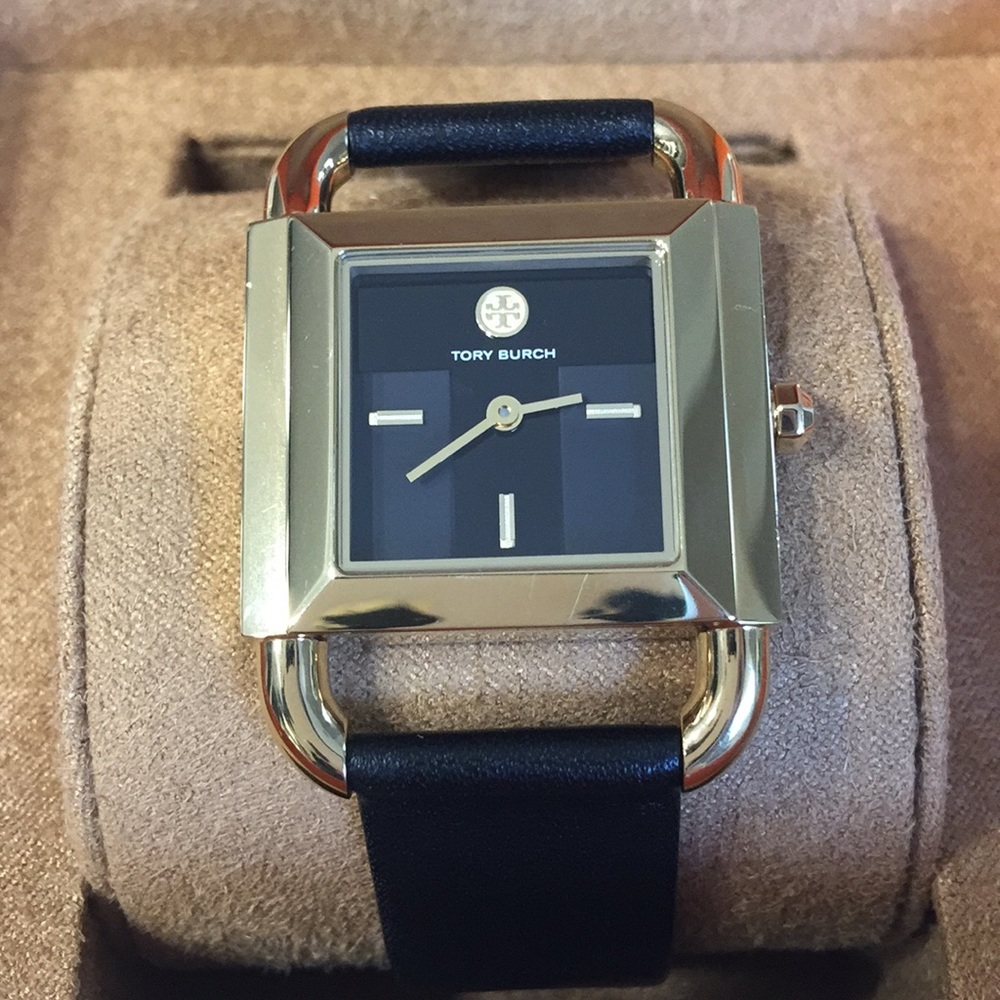 Tory Burch Black Leather Watch